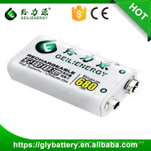 Geilienergy Recarregável Li-ion 680mAh bateria de 9V